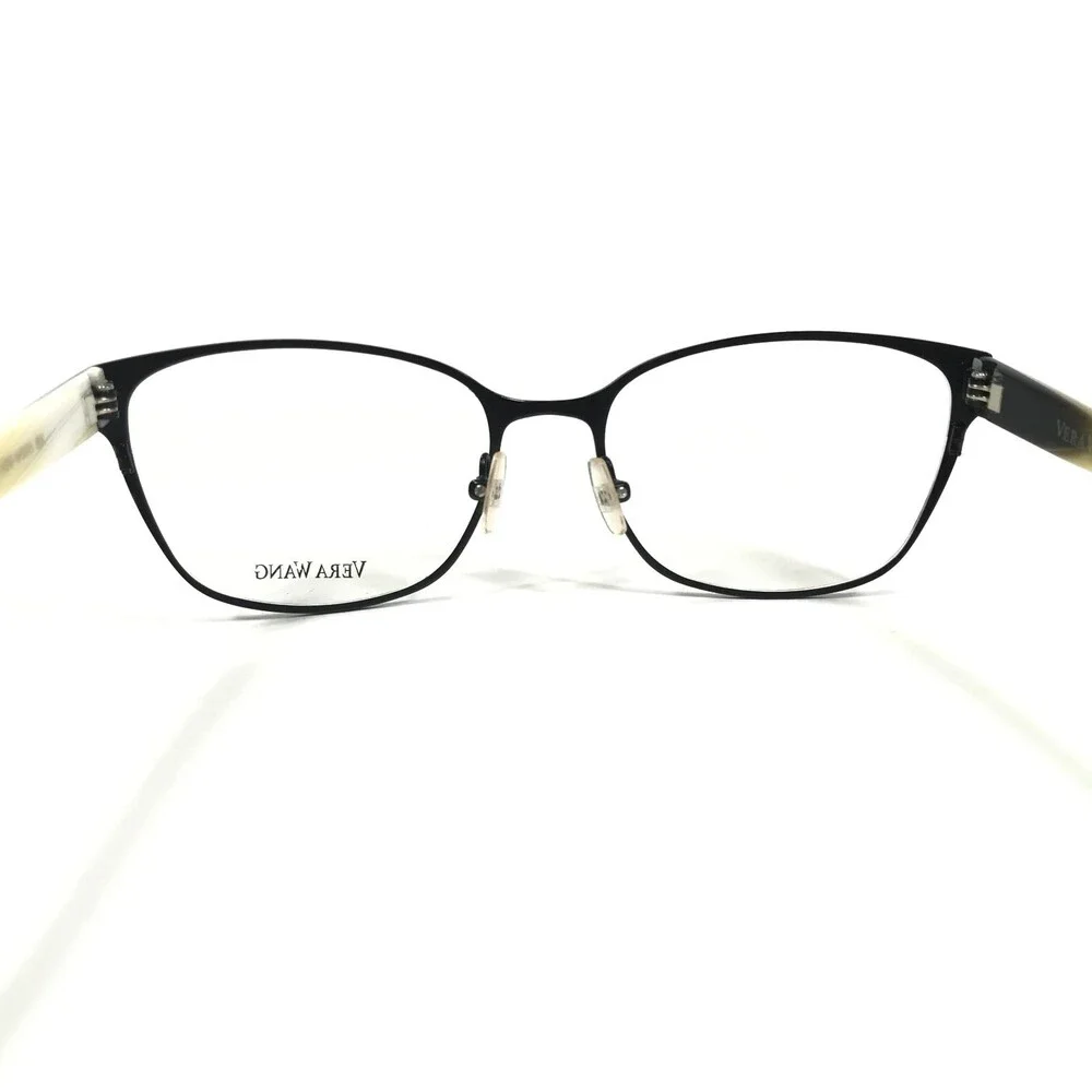 Vera Wang Eyeglasses Frames V305 BK Black Ivory Cat Eye Wire Rim 53-16-135